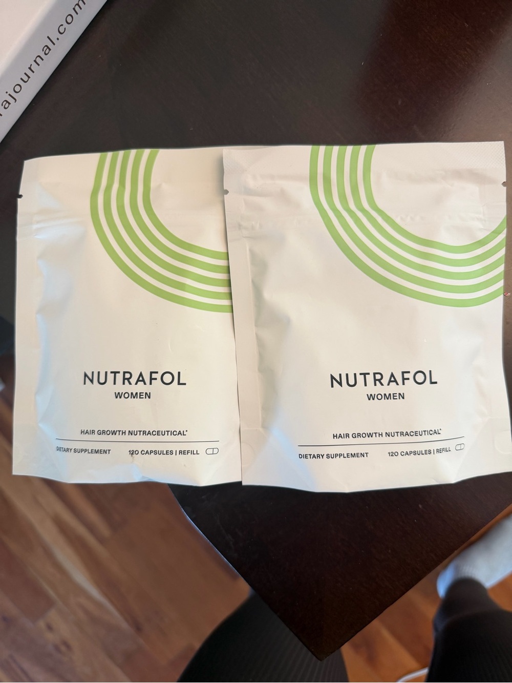 Nutrafol Women Hair Growth Supplement Refill - White & Light Green Pouches